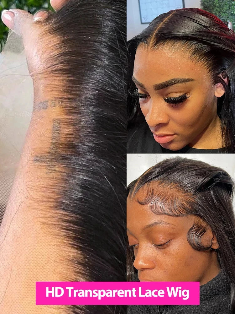 Wig Human Hair Brazilian Transparent 13x4 13x6 Bone Straight Lace Frontal Wig 250 Density Wigs For Women