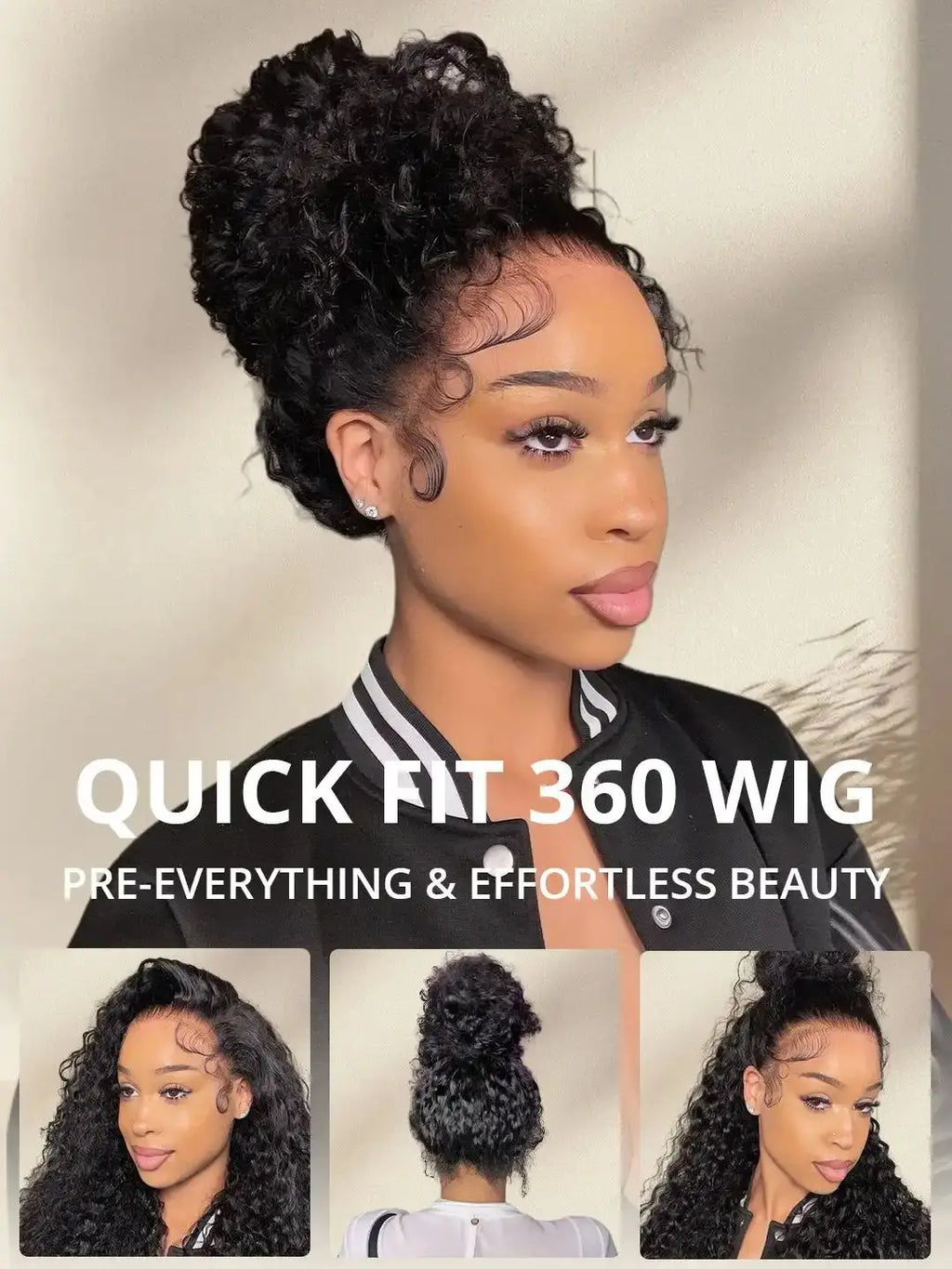 Upgrade No Glue 360 Drawstring Lace Wig Kinky Curly Deep Water Wigs 100% Human Hair Invisi Strap 360 Full Hd Lace 13x4 Front Wig
