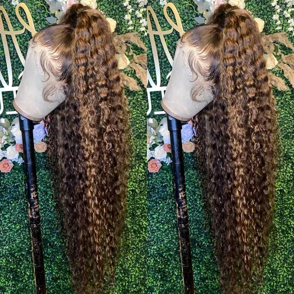 Silkwave Highlight 13x6 Lace Frontal Wig Human Hair Deep Wave 13x4 Hd Lace Curly Highlight Blonde Ombre Colored Wigs For Women
