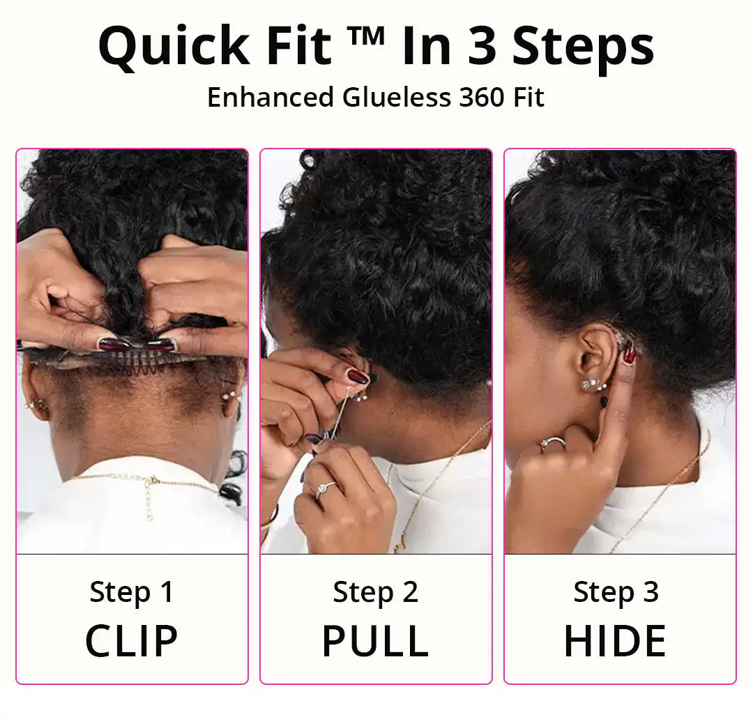 Upgrade No Glue 360 Drawstring Lace Wig Kinky Curly Deep Water Wigs 100% Human Hair Invisi Strap 360 Full Hd Lace 13x4 Front Wig