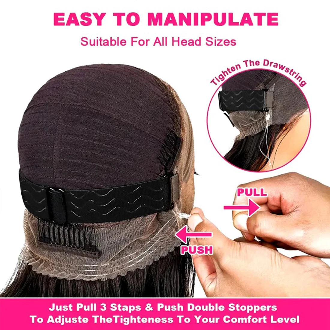 No Glue Upgrade Invisi Strap 360 Full HD Lace Frontal Kinky Curly Wig Black Human Hair 360 Drawstring Deep Water Wigs Glueless