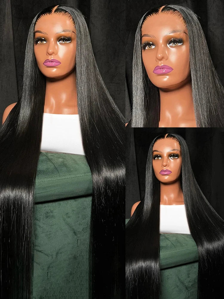 Wig Human Hair Brazilian Transparent 13x4 13x6 Bone Straight Lace Frontal Wig 250 Density Wigs For Women