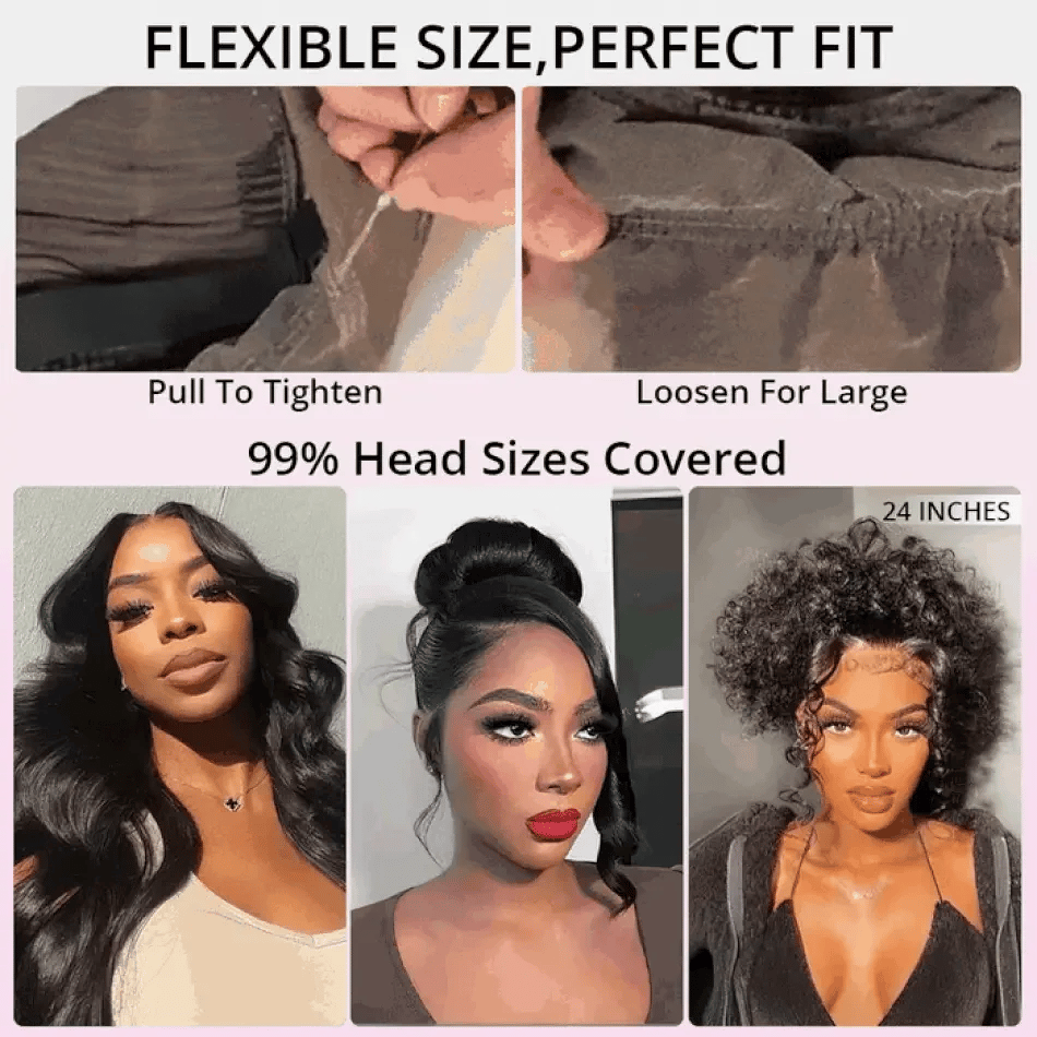 No Glue Upgrade Invisi Strap 360 Full HD Lace Frontal Kinky Curly Wig Black Human Hair 360 Drawstring Deep Water Wigs Glueless