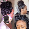 No Glue Upgrade Invisi Strap 360 Full HD Lace Frontal Kinky Curly Wig Black Human Hair 360 Drawstring Deep Water Wigs Glueless