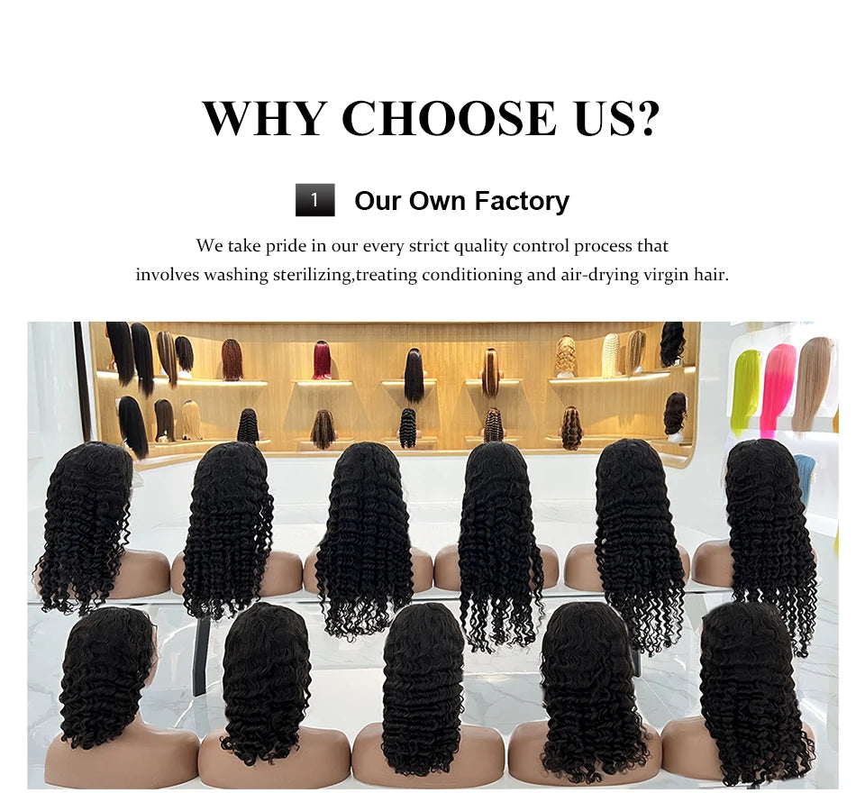 Upgrade No Glue 360 Drawstring Lace Wig Kinky Curly Deep Water Wigs 100% Human Hair Invisi Strap 360 Full Hd Lace 13x4 Front Wig